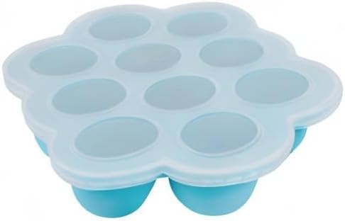 WeeSprout Silicone Freezer Tray with Clip on Lid Perfect Food Storage Container for Homemade Baby Food, Vegetable, Fruit Purees, and Breast Milk (Bright Blue, Ten 1.5 Ounce Sections)