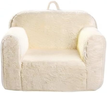 Kids Snuggly-Soft Sherpa Chair, Cuddly Toddler Foam Chair for Boys and Girls, Cream