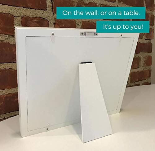 Baby Hand & Footprint Frame Keepsake Kit | Capture Milestone Moments with Safe Clay, Stencil Set & Wood Frame | Perfect Newborn Gift for Baby Showers | White