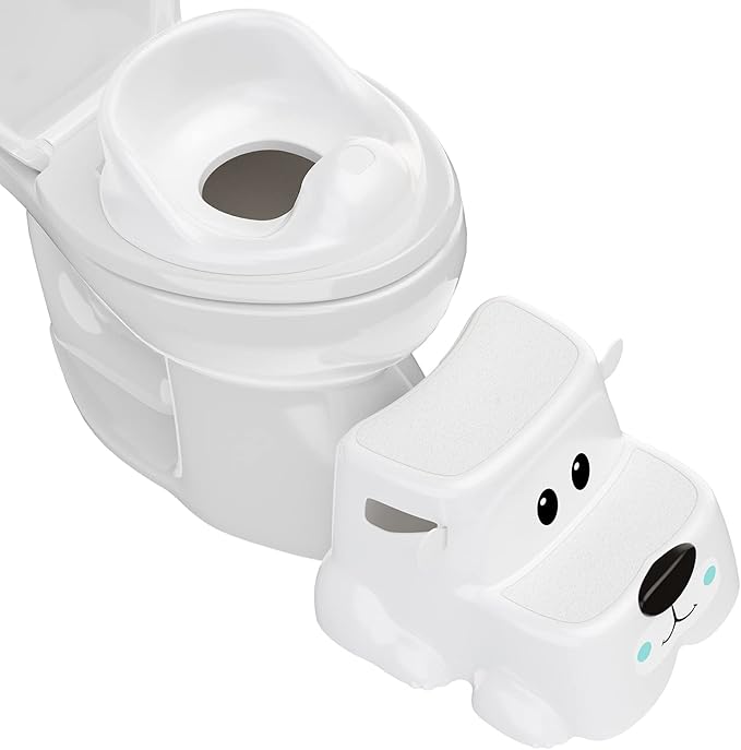 Squatty Potty Kids Toilet Step Stool Set, Potty Pet Bear Cub Base with Training Seat