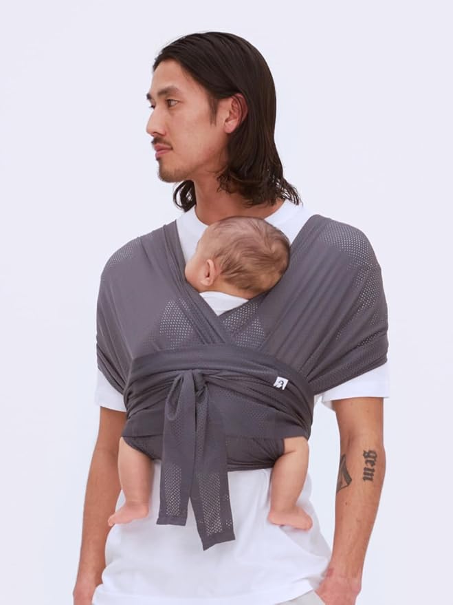 Konny Baby Carrier Flex AirMesh with Head Support- Adjustable, Easy to Wear Baby Wrap Sling, Perfect for Newborn Babies Essentials up to 44 lbs (M-4XL) -Mocha