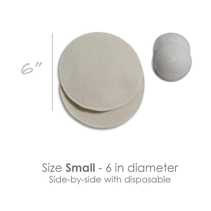 Soothingly Soft Merino Wool Nursing Pads, Style Softline, Extra Thickness, 6 in. Diameter