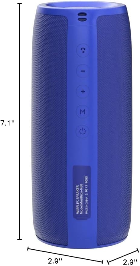 Bluetooth Speaker,MusiBaby M88 Speakers,Dual Pairing, Bluetooth 5.3,Loud Stereo Sound,Booming Bass,30H Playtime for Home& Outdoor Party,Beach,Portable Speaker,Gifts(Blue)