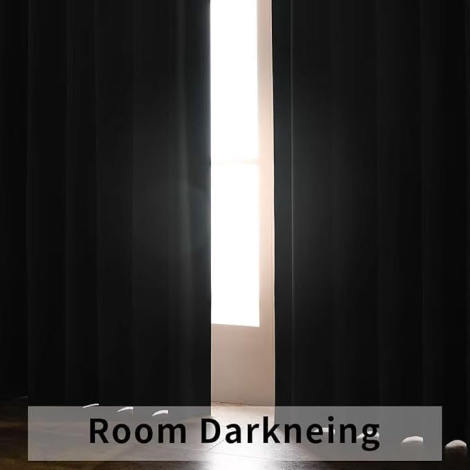 Joydeco Blackout Curtains 108 Inches Long, Thermal Insulated Black Out Curtains 2 Panels Set, Room Darkening Drapes for Living Room Window Rod Pocket Back Tab (W52 x L108 Inch, Burgundy Red)