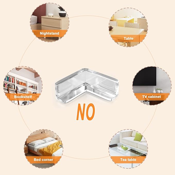 HOMREALM Baby Proofing 20 Pack Corner Guards Furniture Corner & Edge Safety Bumpers Corner Covers Protectors Baby Proof Bumper & Cushion to Cover Sharp Furniture & Table Edges (L Shape)