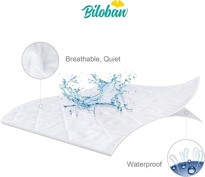 Zippered Crib Mattress Protector - Waterproof Crib Mattress Encasement, Breathable and Absorbent, 6 Sides Fully Encased Cover