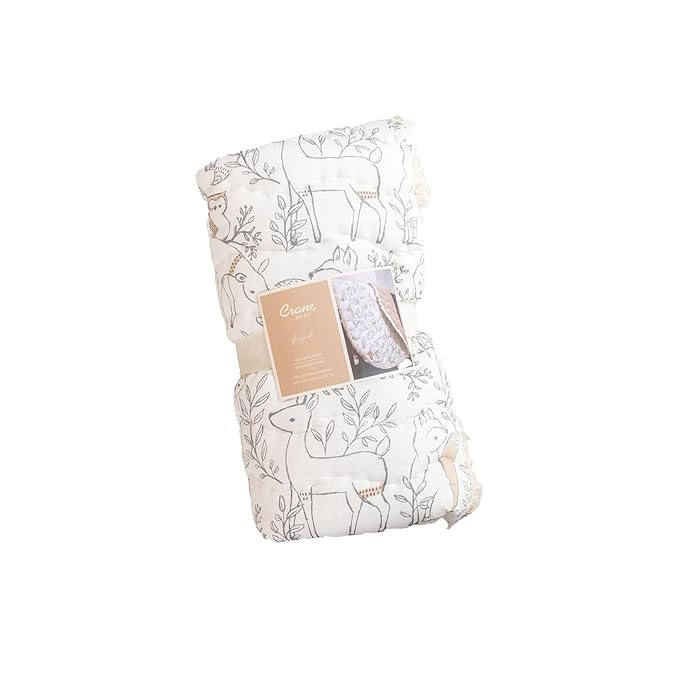 Crane Baby Baby Activity Mat, Woodland Animal Nursery Decor, Reversible Infant Play Mat for Tummy Time and Floor Activities, Infant Play Mat, 40" X 40"