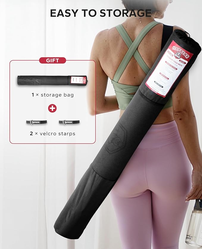 HAPBEAR Extra Large Yoga Mat - 72"x48"/78"x54", 1/4" & 1/3" Thick, Non-Slip, Durable, Eco-Friendly, Wide Exercise Mat for Home Workouts, Yoga, Pilates, Stretching, Meditation (Barefoot Exercise)