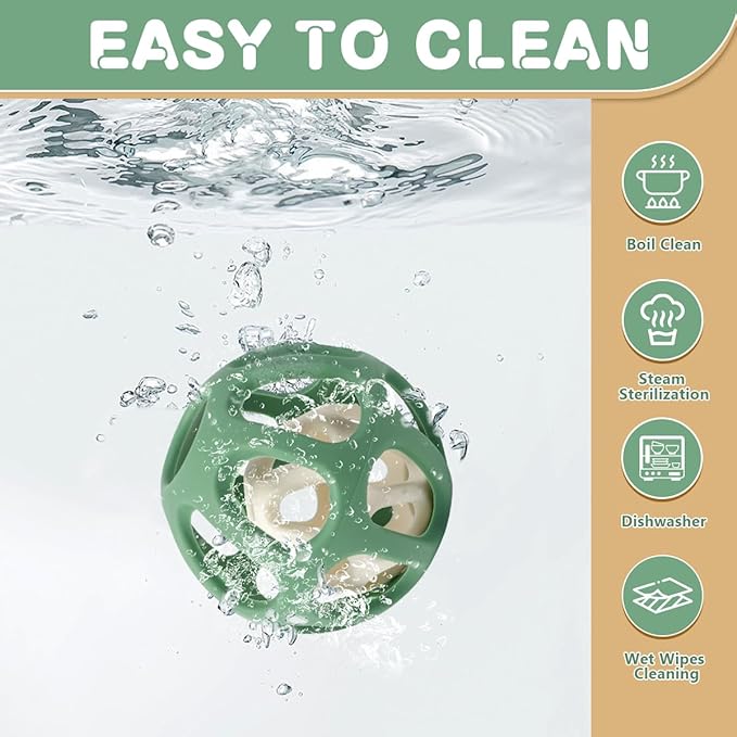 MCGMITT Sensory Balls for Baby, Easy Grasp Food Grade Stretchy Silicone Baby Teether Ball for 0-6 6-12 Months, BPA-Free Montessori Chew Toy, Newborn Infant Learning Developmental Toys Gift