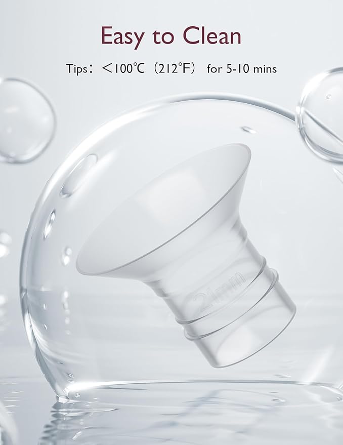 Momcozy Flange Insert 21mm Compatible with 24mm Flange/Shield of Most Pumps, Insert for Breast Pump Replacement Accessories, 4PCS 21mm