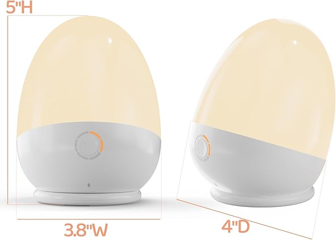 Touch Egg Night Light for Baby Nursery, Rechargeable Portable Kids Nightlight Lamp with 1-6H Feeding Timer, 3 Color Temperatures Dimmable, Ideal for New Moms of Toddlers