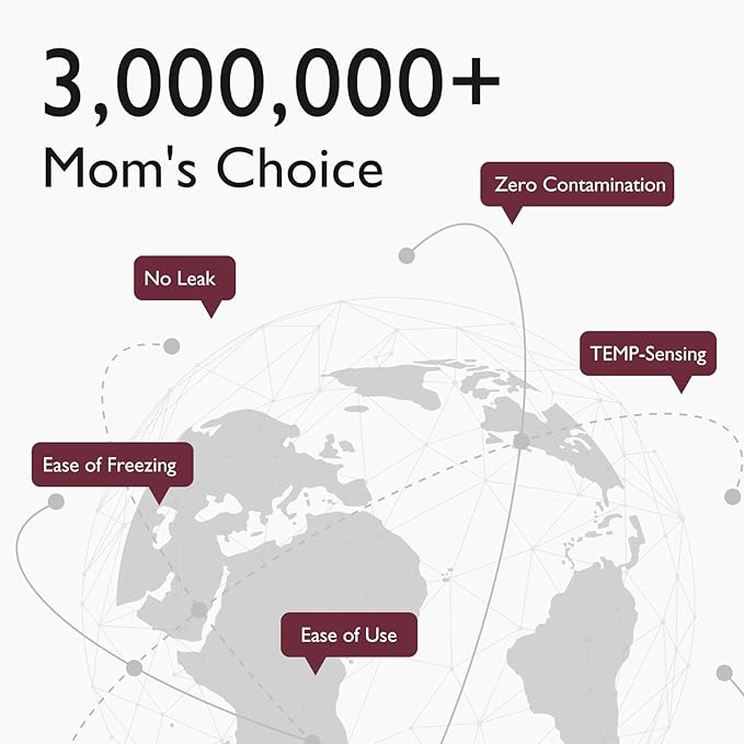 Momcozy Breastmilk Storing Bags, Temp-Sensing Discoloration Milk Storing Bags for Breastfeeding, Disposable Milk Storage Bag with 6 Ounce Self Standing, No-Leak Milk Freezer Storage Pouches, 120pcs