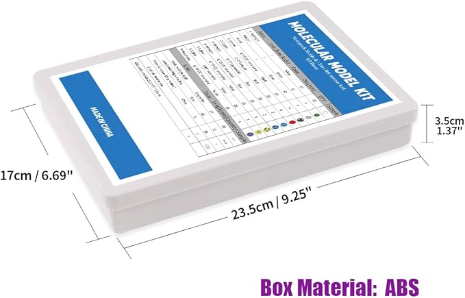 Swpeet 125 Pcs Molecular Model Kit for Inorganic & Organic Molecular Model Teacher and 16 Years and Over Student Kit - 54 Atoms & 70 Links & 1 Short Link Remover Tool - Science Toys