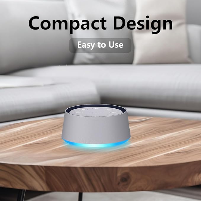 Brown Noise Sound Machine with 30 Soothing Sounds White Noise Machine 12 Colors Night Light for Baby Adults Kids Sleep Machines 36 Volume Levels 5 Timers for Home Office