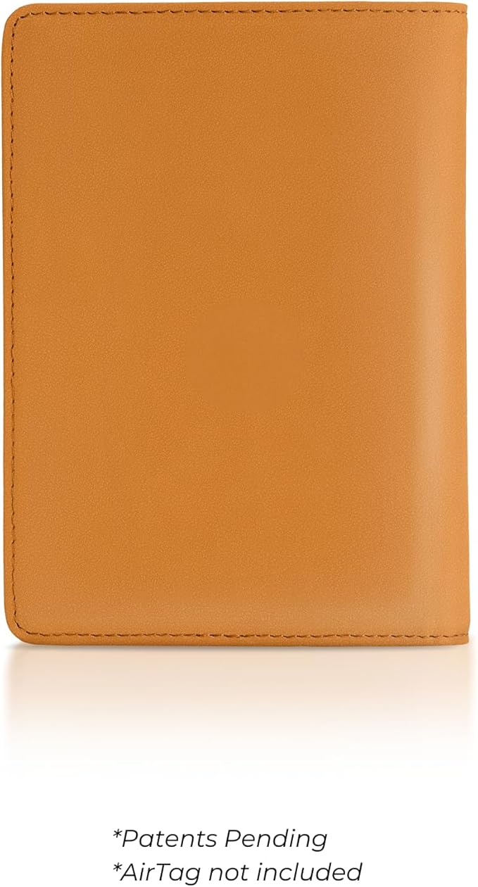 Kings Loot Passport Holder Wallet | RFID Protected Leather Travel Wallet with Built-in Trackable Holder | Holds 1-6 Cards & Passport | Slim & Stylish Wallets (Cognac)