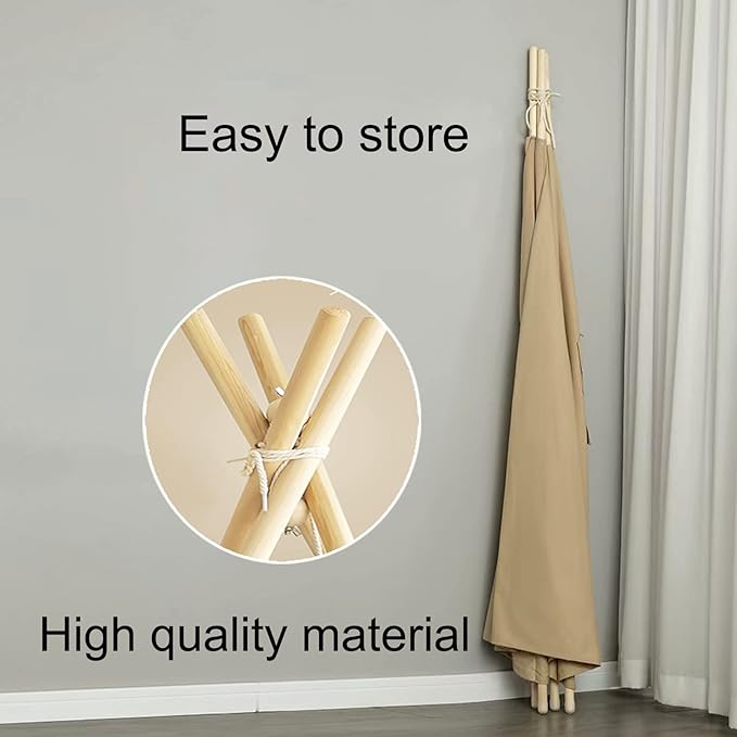 Teepee Tent for Kids-Portable Children Play Tent Indoor Outdoor (Khaki)