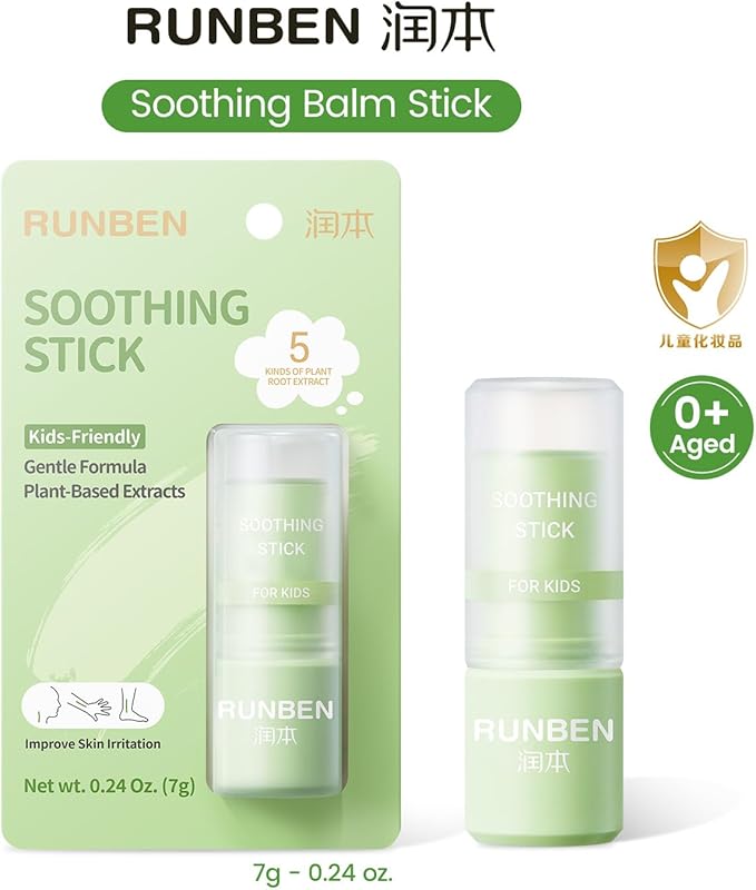 RUNBEN 2Pcs Mosquito Bite Itch Relief Stick, Anti Itch Cream Stick from Bug Bite, Itch Relief for Baby Kids, Summer Camping Essentials, Plant-Based, Travel-Pocket Size
