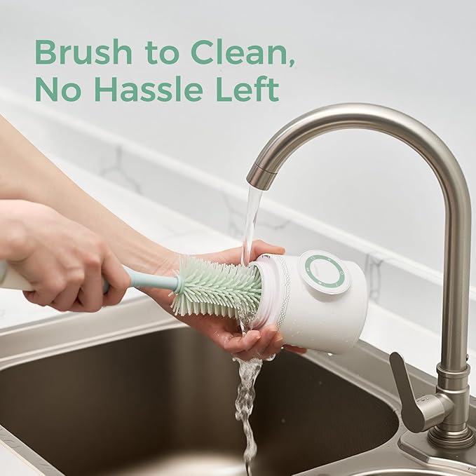 Momcozy Portable Bottle Warmer for Travel, Double Leak-Proof Travel Bottle Warmer with Fast Heating, Safety Material Baby Bottle Warmer for Dr. Brown, Philips Avent, Medela, Tommee Tippee, Comotomo