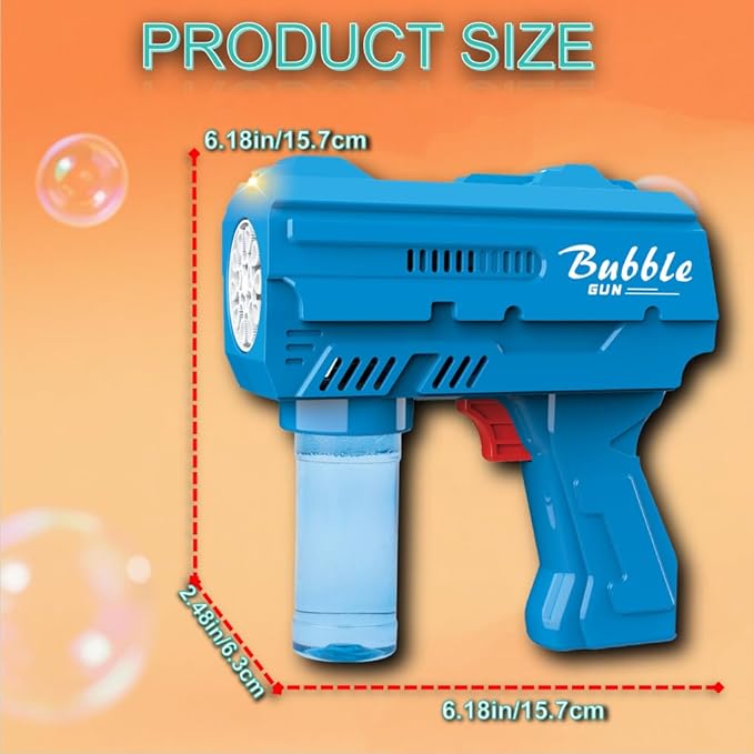 Kids Bubble Gun, Bubble Blaster with Refill Solution, Automatic Bubble Maker Blower & LED Light, Bubble Machine Guns for Toddlers Age 3-8, Outdoor Toys,Birthday Gifts,Easter, Wedding, Party (Red)