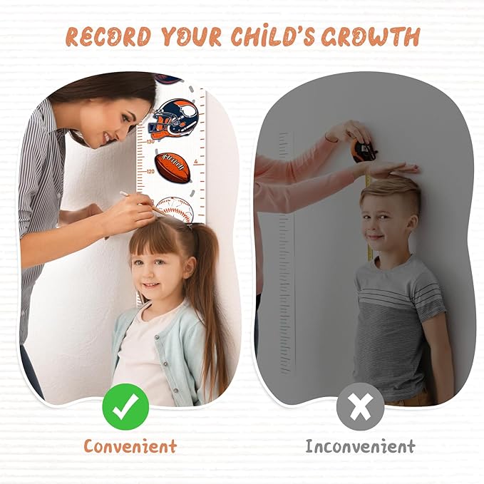 Personalized Name Growth Chart for Kids, Ball Measuring Height Chart, Meaningful Memories Through Kid Size Chart Measurement, Growth Chart Ruler for Wall, Toddler Room Decor