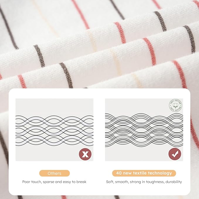 Yoofoss Baby Sleep Sack 6-12 Months Baby Wearable Blanket 100% Cotton 2-Way Zipper TOG 0.5 Toddler Sleeping Sack 3 Pack, Lightweight Sleep Sacks for Babies(Medium)