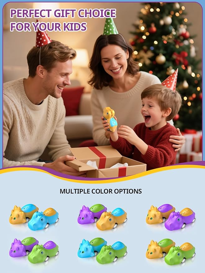 Dinosaur Walkie Talkies for Kids Rechargeable, Dino Toy Cars for Boys & Girls Ages 3-7, Crystal-Clear Audio, 48 Hours of Play, Fun Indoor & Backyard, Birthday Gift for Toddler, 2 Pack