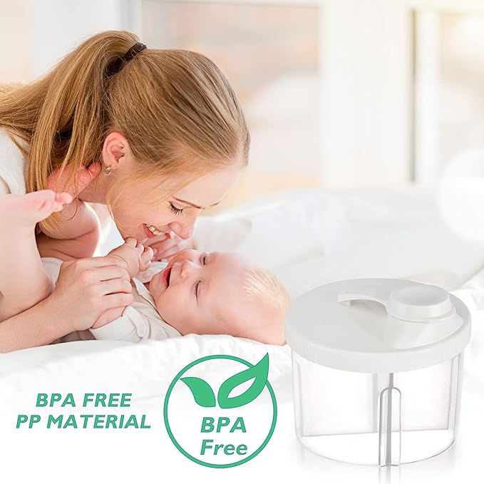 Accmor Baby Formula Dispenser On The Go, Non-Spill Rotating Four-Compartment Formula Container to Go, Milk Powder Kids Snack Container for Infant Toddler Travel Outdoor, White