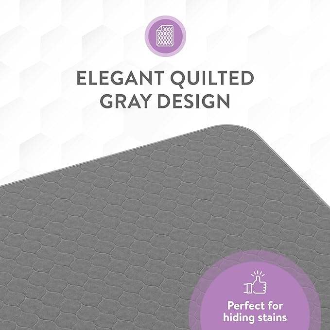Inspire Underpads | Stain Hiding Gray Reusable Incontinence Bed Pads | Waterproof Mattress Pad | for Adults Babies and Dogs (34 X 36 - 2 Pack)