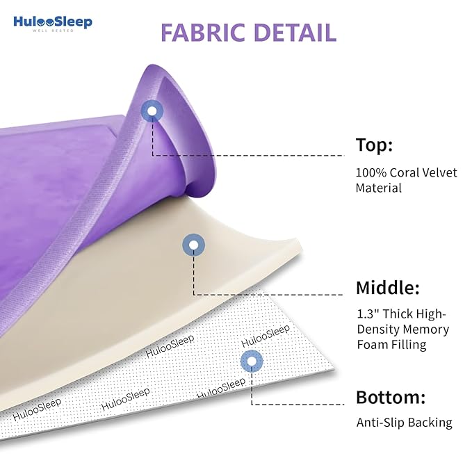 Baby Play Mat for Floor,1.3" Thick Elasti-Foam 50x50 Playpen Mat for Toddlers Infant Kids,Water-Repellent Soft Coral Velvet for Tummy Time,Non-Slip Backing for Crawling,Tatami Style(Lavender)