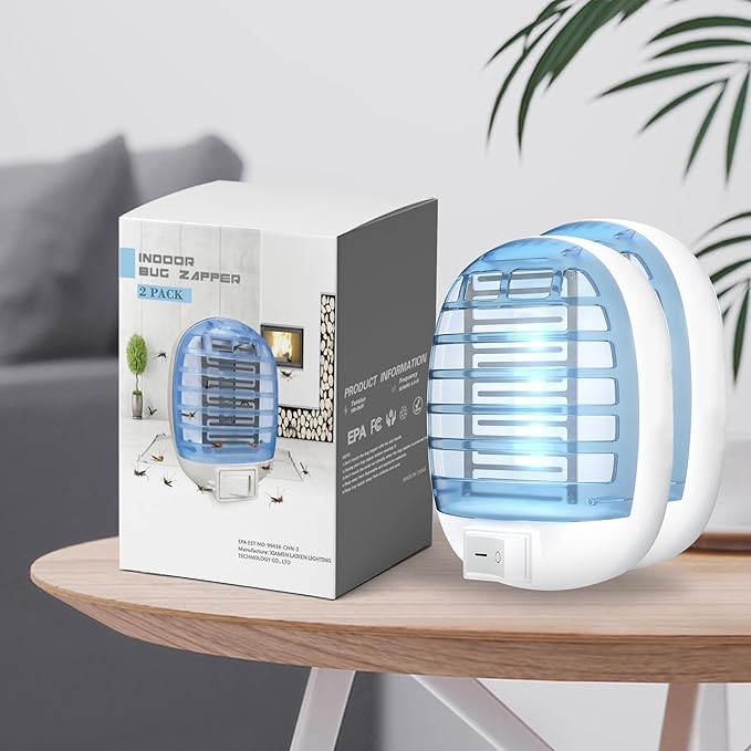 Indoor Bug Zappers, Fly Traps for Indoors, Insect Traps for Home Mosquito Killer for Kids & Pets, Home, Kitchen, Bedroom, Baby Room, Office (2 Packs)