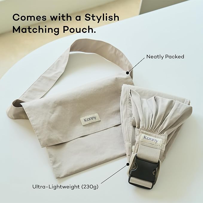 Konny Baby Carrier Hip Seat, Dual Support IHDI Certified with Two Safety Pads, Adjustable Wraps Sling Wearable One Size Fits All, Baby Essentials for 6 to 48 Months up to 44 lbs- Black