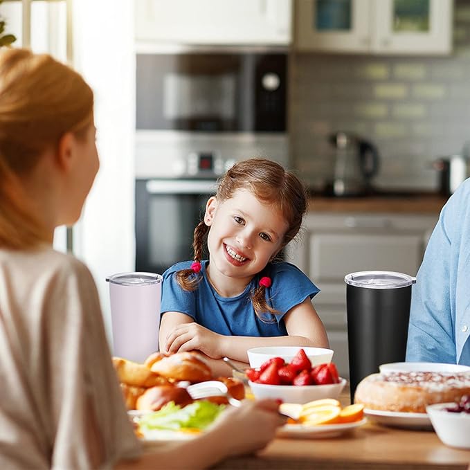 VEGOND 20oz Tumbler Bulk with Lid and Straw 1 Pack, Stainless Steel Vacuum Insulated Tumbler, Double Wall Coffee Cup Travel Mug, Black