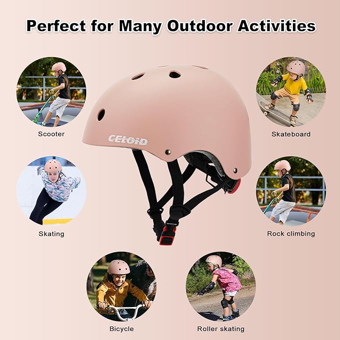 Kids Bike Helmet,Toddler Skateboard Helmets for Ages 2-3-5-8-14 Years Boys Girls,Adjustable Multi-Sport Bicycle Skateboarding Football Roller Skating Scooter Rollerblade Balance Bike Helmet