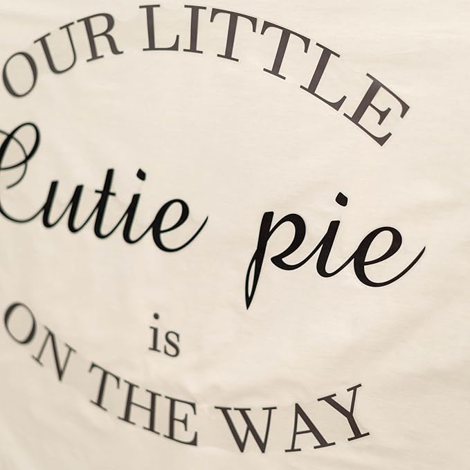 Our Little Cutie Pie is On The Way Wall Decal - Baby Shower Party Decorations Stickers, Gender Reveal Party Supplies Wall Stickers, Balloon Arch Background Wall Decoration Cutie Pie Sign Decal