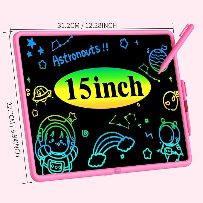 Teen Girl Birthday Gifts, 0 SMALL MODEL LCD Writing Tablet for Kids, Educational Toys for 3-10+ Years, Toddler Toys for 1-2 Year Old, Large Rechargeable Doodle Board Pad, Easter Basket Stuffers (Pink)