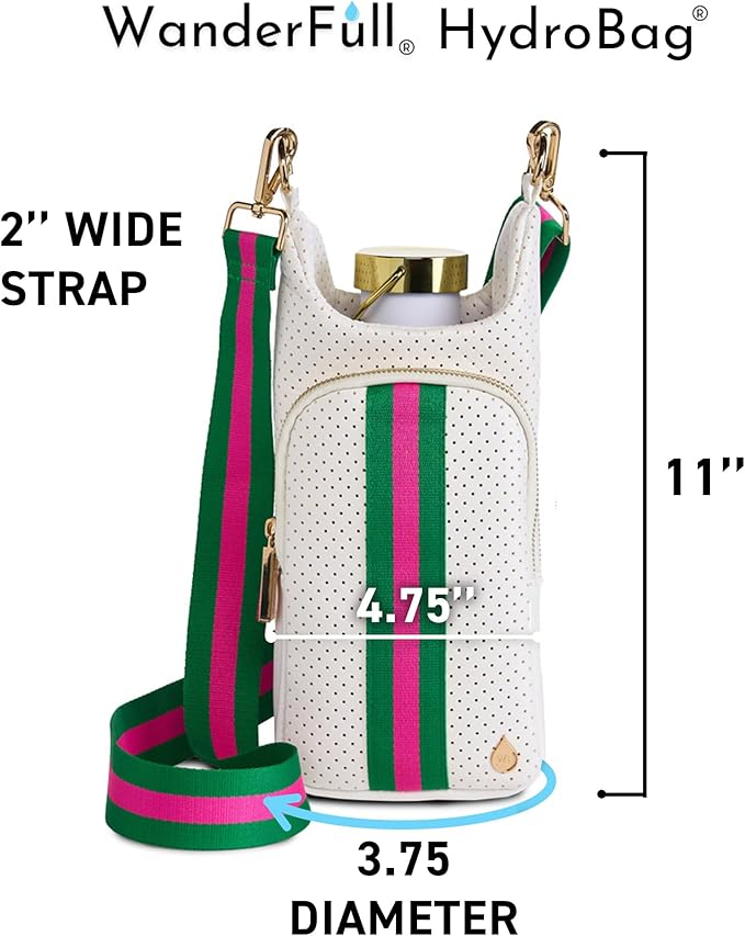WanderFull® Original HydroBag® Collection, Water Bottle Holder w/Strap & Phone Pocket, Hands-Free Crossbody Water Bottle Bag