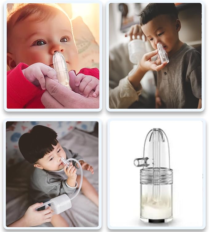 Patented Nasal Aspirator for Baby and Toddler, Hand Pump Nose Sucker with Rounded Non-Invasive Nozzle, Quiet Suction Relieves Congestion and Stuffy Boogers, Safe for Infant, Co-Branded with CHIBOJI