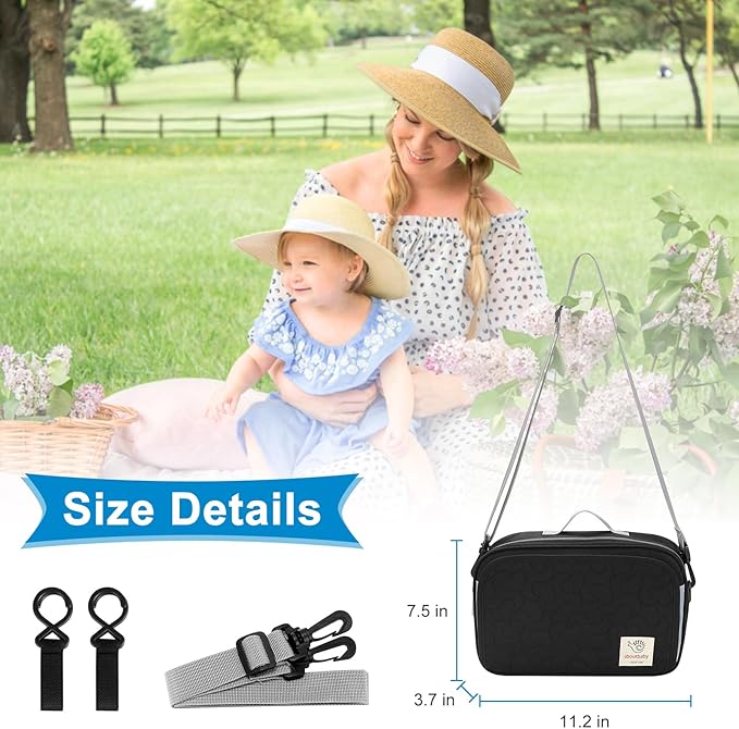 Accmor Stroller Organizer, Universal Stroller Organizer with Insulated Cup Holder Pocket, Dual Purpose Large Capacity Stroller Bag Caddy, Stroller Accessories Fits for Uppababy, Doona, Nuna Strollers