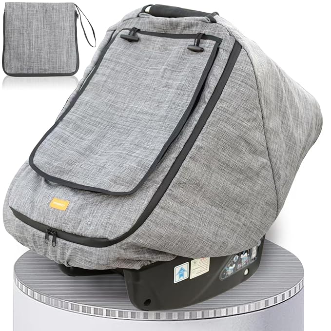 Waterproof Baby Car Seat Cover,Cold Weather Carseat Cover for Babies,Infant Car Seat Cover Canopy for Boy Girls,Windproof Car Seat Canopy for Boys & Girls, Keeps Babies Warm and Cozy