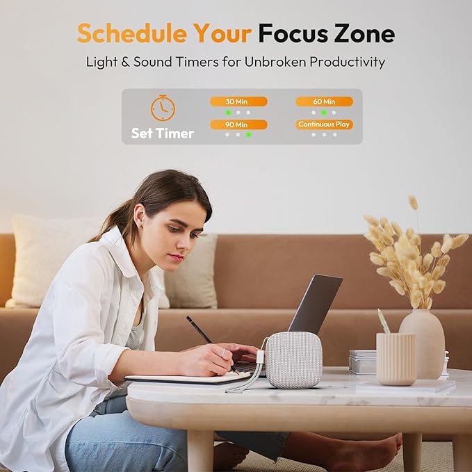 Portable Sound Machine for Travel, White Noise Sound Machine for Sleeping, 52-Hour Lasting Mini Noise Machine with 21 Quality Non-looping Sounds, Headphone Jack, Memory, Timer for Adults,Hotel (Khaki)