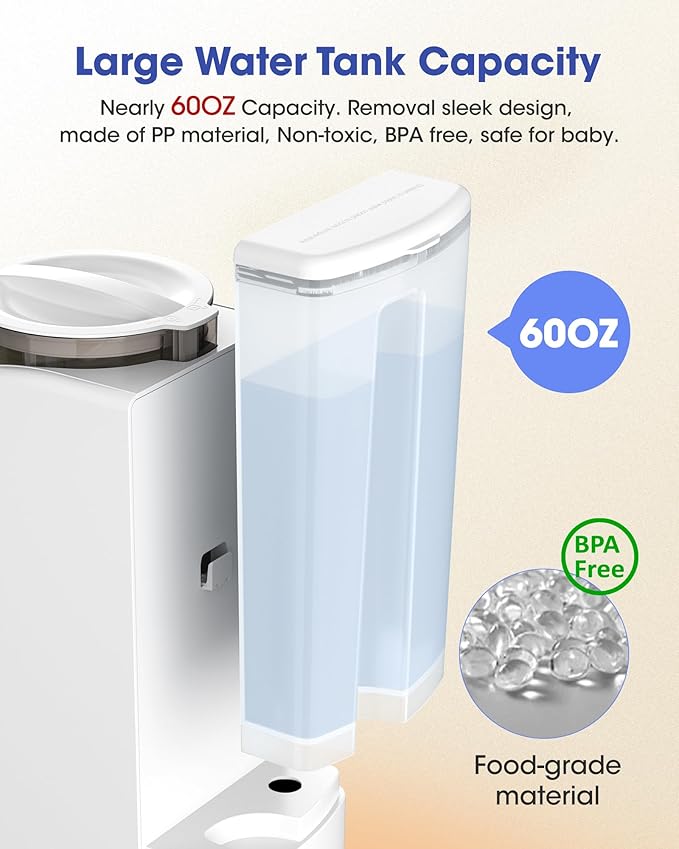 Instant Formula Maker, Fast and Customizable Formula Dispenser Machine with Accurate Temperature Control for Baby, Automatic Powder Blending for All Brands of Bottles and Formula, White