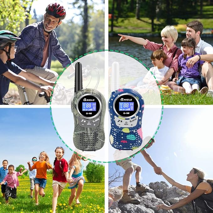 Qniglo Walkie Talkies for Kids - Rechargeable Kids Walkie Talkies with Clear Sound, Long Range - Perfect Birthday for 3-8 Year Old Boys Girls - Outdoor Adventures, Camping, Hiking