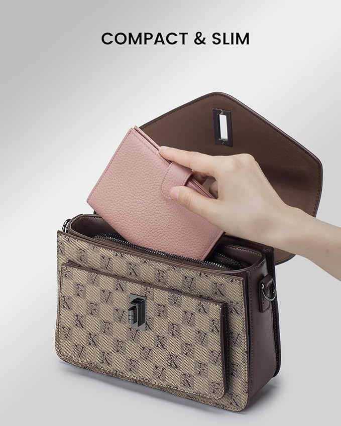 RFID Passport Holder Travel Wallet for Women, Leather Passport Cover Wallet with Card Holders SIM Slots,Zippered Coins Pocket and Cash Slot Slim Compact Travel Wallet (Pink)