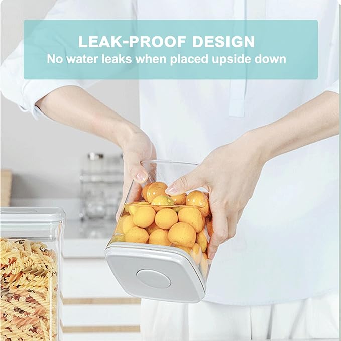 Airtight Food Storage Container - 1.25qt / 1250ml Rectangle Pop Containers With Lids, Bpa Free for Spaghetti Cereal Flour Rice Kitchen Organizer