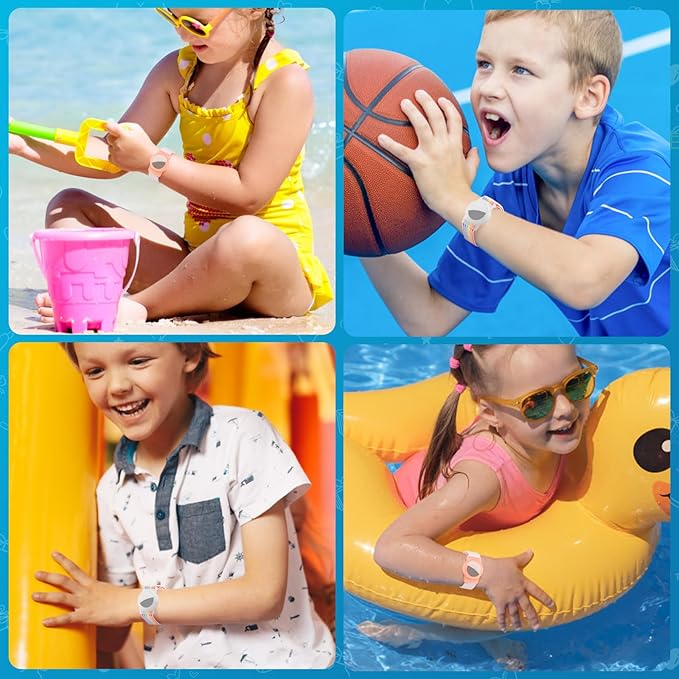 Waterproof Air Tag Bracelet for Kids (2 Pack), Soft Nylon Hidden Air Tag Wristband Full Cover Lightweight GPS Tracker Holder Compatible with Apple AirTag Band for Toddler Child (Light Rainbow/Pink)