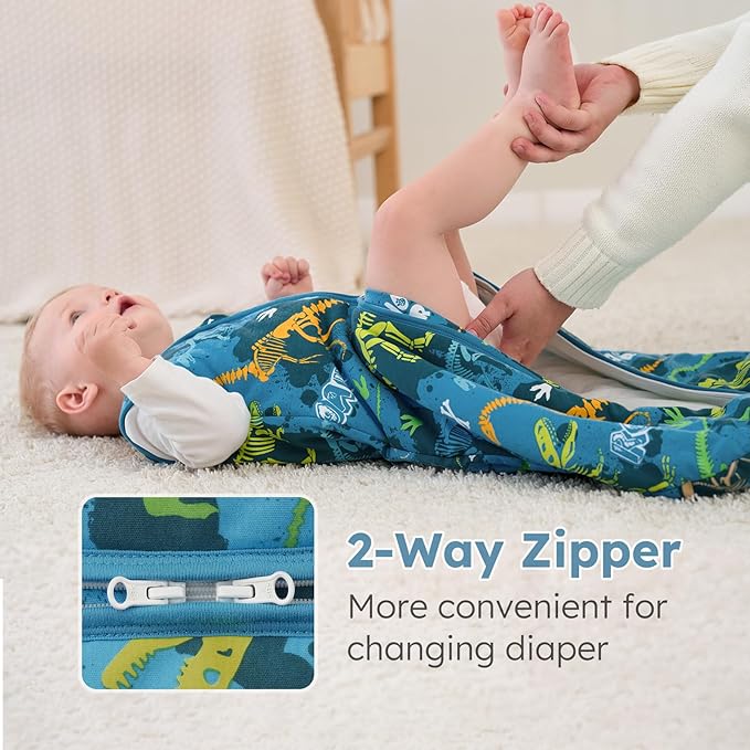 Yoofoss Baby Sleep Sack 0-6 Months, 1.5 Tog Baby Wearable Blanket with 2-Way Zipper, 100% Cotton Organic Fabric Winter Infant Sleeping Sack, Warm Soft Comfy