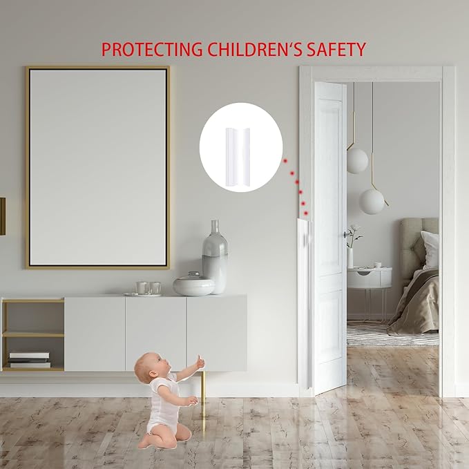 Door Pinch Guard Baby Proofing, Door Hinge Cover, Door Protector for Kids Finger Safety, Door Finger Pinch Guards Heavy Duty, Door jam Shield,JuneSisters 4