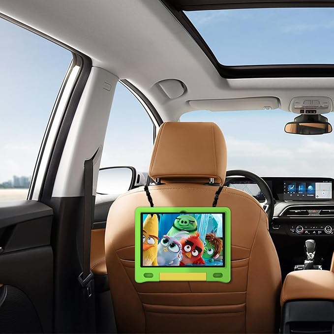 JREN Kids Table 10.1" |Android 14 Tablet for Kids|64GB Storage|Octa-Core|WiFi |Cameras|Parental Control|Kids Content|Case Included Great Gift for Children Ages 3-12 Years Old Green