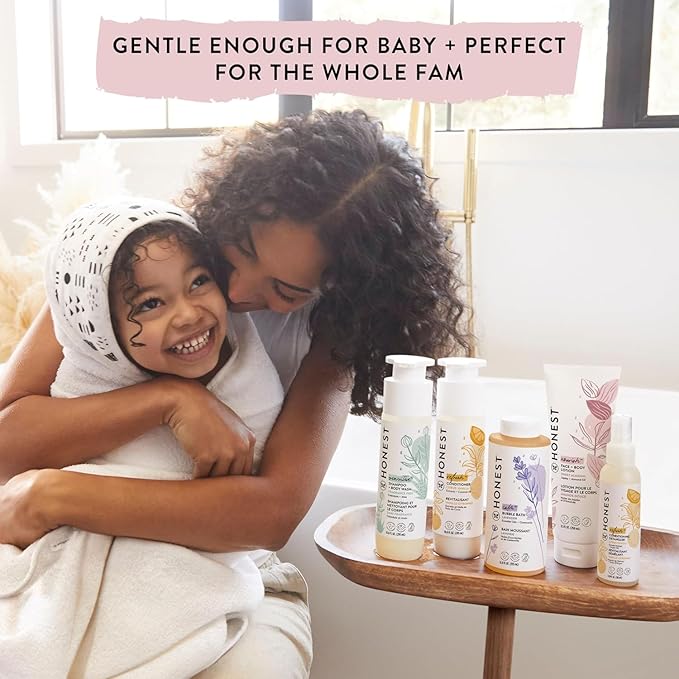 The Honest Company 2-in-1 Cleansing Shampoo + Body Wash for Sensitive Skin | Gentle for Baby | Naturally Derived, Tear-free, Hypoallergenic | Fragrance Free, 18 fl oz