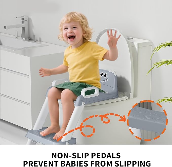 Potty Training Seat for Toddlers, 2 in 1 Potty Training Toilet with Anti-Slip Pad Step Stool, Toddler Toilet Seat for Boys and Girls
